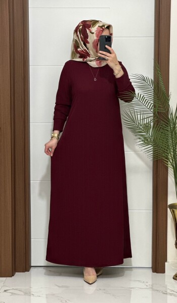 F13 K 90 BORDO NADİDE ELBİSE - MODA ALMİRA