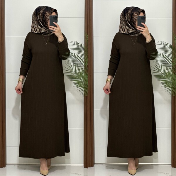 F13 K 90 KAHVE NADİDE ELBİSE - 3