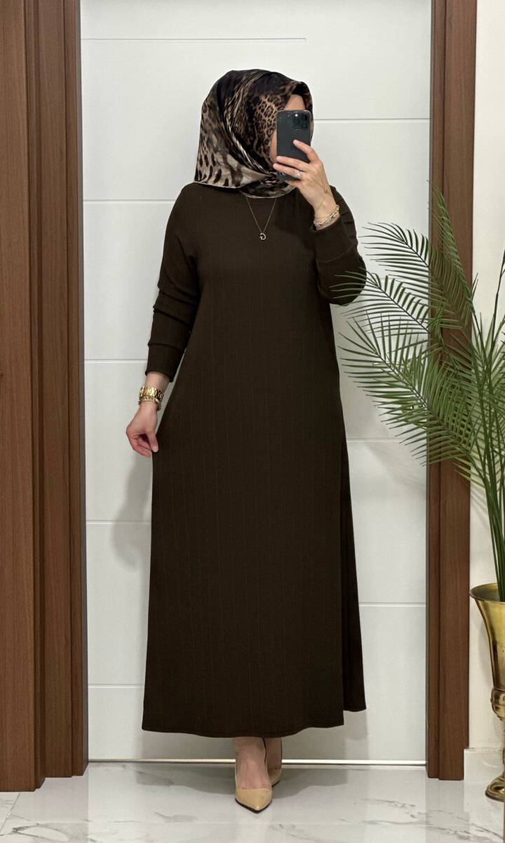 F13 K 90 KAHVE NADİDE ELBİSE - 1